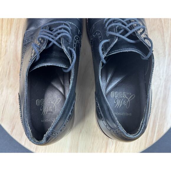 Johnston & Murphy 20-1895 Black Leather Brogue Cap Derby Shoes Men Size 8.5M